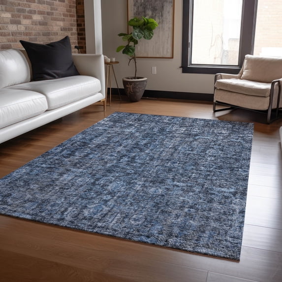 Addison Rugs Chantille Indoor/Outdoor Transitional Damask Blue Washable Rectangle Rug, 2'6" x 3'10"
