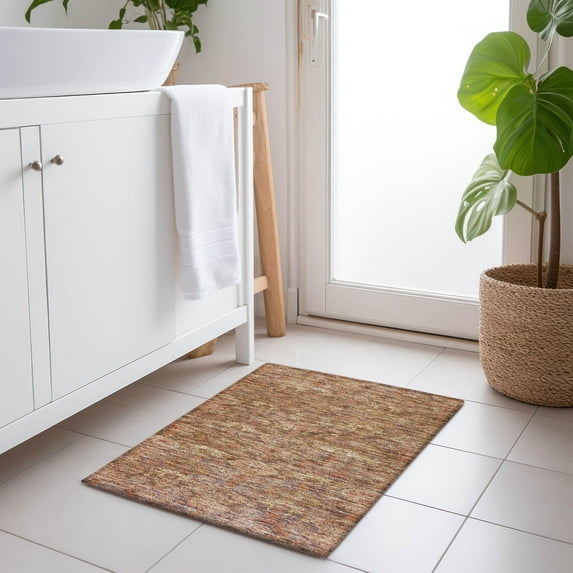 Addison Rugs Chantille Indoor/Outdoor Transitional Damask Brown Washable Rectangle Rug, 1'8" x 2'6"