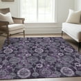 thumbnail image 1 of Addison Rugs Chantille Indoor/Outdoor Transitional Damask Eggplant Washable Rectangle Rug, 5' x 7'6", 1 of 6