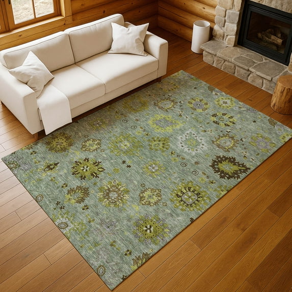 Addison Rugs Chantille Indoor/Outdoor Transitional Damask Fern Machine Washable Rectangle Rug, 3' x 5'