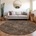 thumbnail image 1 of Addison Rugs Chantille Indoor/Outdoor Transitional Damask Fudge Washable Round Rug, 8' x 8', 1 of 6