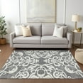 thumbnail image 1 of Addison Rugs Chantille Indoor/Outdoor Transitional Damask Gray Washable Rectangle Rug, 5' x 7'6", 1 of 6