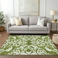 thumbnail image 1 of Addison Rugs Chantille Indoor/Outdoor Transitional Damask Green Washable Rectangle Rug, 3' x 5', 1 of 6