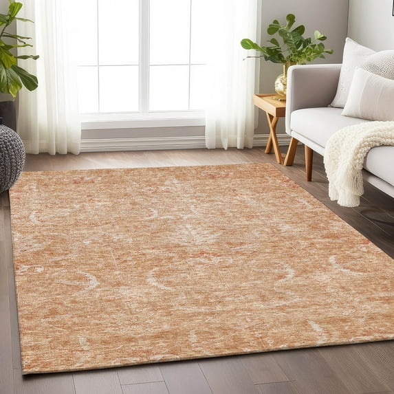 Addison Rugs Chantille Indoor/Outdoor Transitional Damask Salmon Washable Rectangle Rug, 3' x 5'
