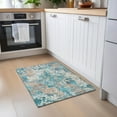 thumbnail image 1 of Addison Rugs Chantille Indoor/Outdoor Transitional Damask Teal Washable Rectangle Rug, 1'8" x 2'6", 1 of 6