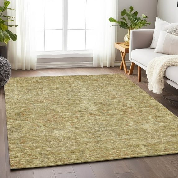 Addison Rugs Chantille Indoor/Outdoor Transitional Damask Wheat Washable Rectangle Rug, 5' x 7'6"