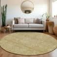 thumbnail image 1 of Addison Rugs Chantille Indoor/Outdoor Transitional Damask Wheat Washable Round Rug, 8' x 8', 1 of 6