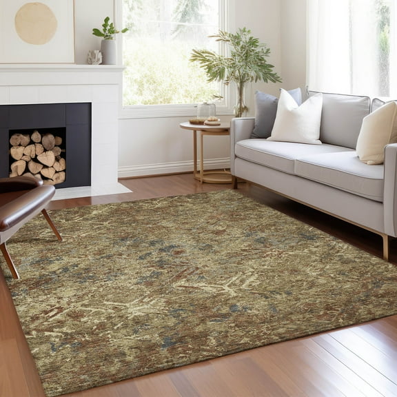 Addison Rugs Chantille Indoor/Outdoor Transitional Diamond Brown Washable Rectangle Rug, 5' x 7'6"
