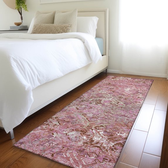 Addison Rugs Chantille Indoor/Outdoor Transitional Diamond Pink Washable Runner Rug, 2'3" x 7'6"