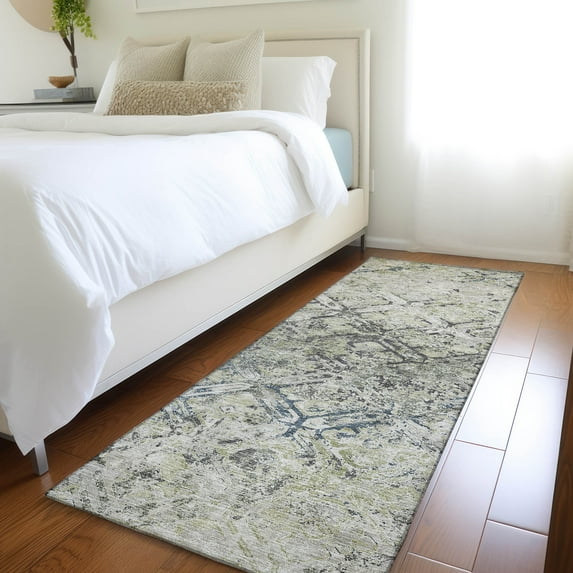 Addison Rugs Chantille Indoor/Outdoor Transitional Diamond Silver Washable Runner Rug, 2'3" x 7'6"