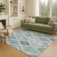 thumbnail image 1 of Addison Rugs Chantille Indoor/Outdoor Transitional Diamond Teal Machine Washable Rectangle Rug, 9' x 12', 1 of 8