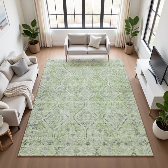 Addison Rugs Chantille Indoor/Outdoor Transitional Diamonds Aloe Machine Washable Rectangle Rug, 10' x 14'
