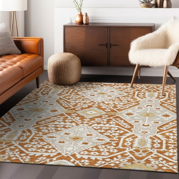 Addison Rugs Chantille Indoor/Outdoor Transitional Diamonds Paprika Washable Rectangle Rug, 9' x 12'
