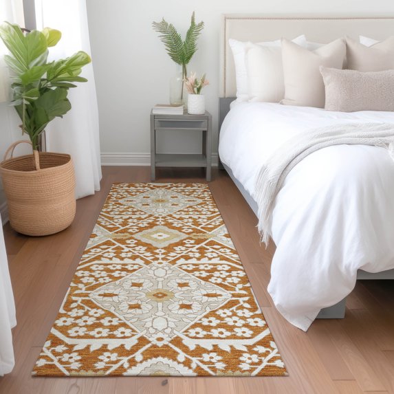 Addison Rugs Chantille Indoor/Outdoor Transitional Diamonds Paprika Washable Runner Rug, 2'3" x 7'6"