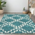thumbnail image 1 of Addison Rugs Chantille Indoor/Outdoor Transitional Diamonds Teal Washable Rectangle Rug, 5' x 7'6", 1 of 6