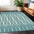thumbnail image 1 of Addison Rugs Chantille Indoor/Outdoor Transitional Diamonds Teal Washable Rectangle Rug, 5' x 7'6", 1 of 6