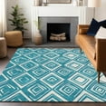 thumbnail image 1 of Addison Rugs Chantille Indoor/Outdoor Transitional Diamonds Teal Washable Rectangle Rug, 5' x 7'6", 1 of 6