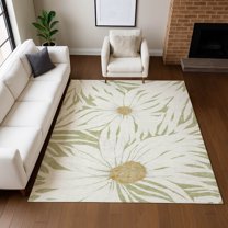 Addison Rugs Chantille Indoor/Outdoor Transitional Floral Aloe Machine Washable Rectangle Rug, 10' x 14'