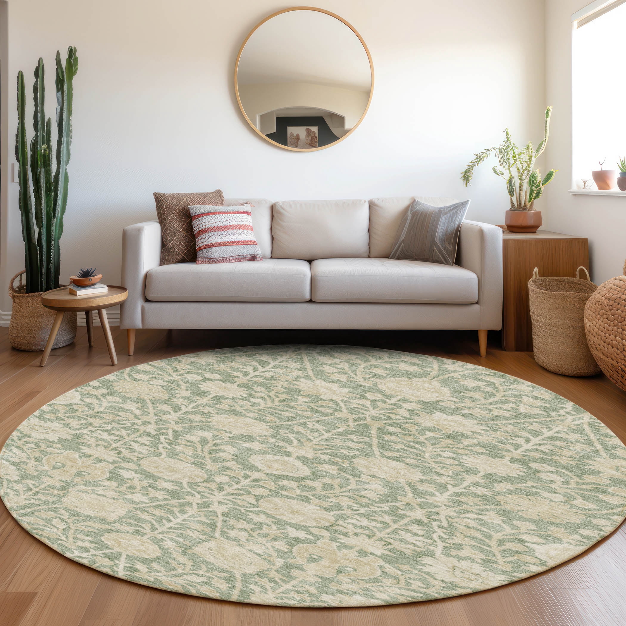 Addison Rugs Chantille Indoor/Outdoor Transitional Floral Aloe Washable ...