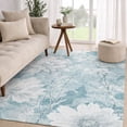 thumbnail image 1 of Addison Rugs Chantille Indoor/Outdoor Transitional Floral Aqua Machine Washable Rectangle Rug, 3' x 5', 1 of 7
