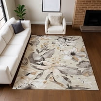 Addison Rugs Chantille Indoor/Outdoor Transitional Floral Beige Machine Washable Rectangle Rug, 10' x 14'