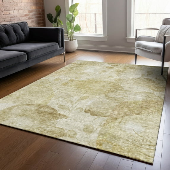Addison Rugs Chantille Indoor/Outdoor Transitional Floral Beige Washable Rectangle Rug, 3' x 5'