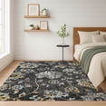 thumbnail image 1 of Addison Rugs Chantille Indoor/Outdoor Transitional Floral Black Machine Washable Rectangle Rug, 10' x 14', 1 of 8