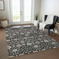 thumbnail image 1 of Addison Rugs Chantille Indoor/Outdoor Transitional Floral Black Washable Rectangle Rug, 3' x 5', 1 of 6