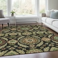 thumbnail image 1 of Addison Rugs Chantille Indoor/Outdoor Transitional Floral Black Washable Rectangle Rug, 5' x 7'6", 1 of 6