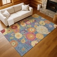thumbnail image 1 of Addison Rugs Chantille Indoor/Outdoor Transitional Floral Blue Machine Washable Rectangle Rug, 3' x 5', 1 of 8