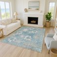 thumbnail image 1 of Addison Rugs Chantille Indoor/Outdoor Transitional Floral Blue Machine Washable Rectangle Rug, 5' x 7'6", 1 of 8