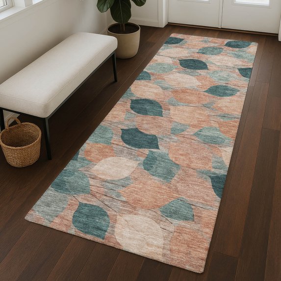 Addison Rugs Chantille Indoor/Outdoor Transitional Floral Copper Machine Washable Runner Rug, 2'3" x 7'6"