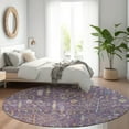 thumbnail image 1 of Addison Rugs Chantille Indoor/Outdoor Transitional Floral Eggplant Washable Round Rug, 8' x 8', 1 of 6