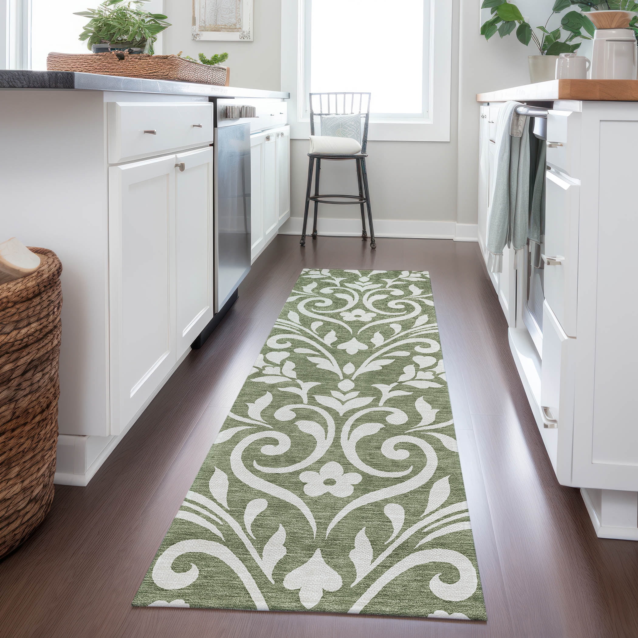 Addison Rugs Chantille Indoor/Outdoor Transitional Floral Fern Washable Runner Rug, 2'3" x 7'6"