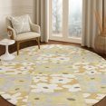 thumbnail image 1 of Addison Rugs Chantille Indoor/Outdoor Transitional Floral Gold Machine Washable Round Rug, 8' x 8', 1 of 8