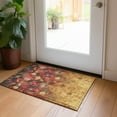 thumbnail image 1 of Addison Rugs Chantille Indoor/Outdoor Transitional Floral Gold Washable Rectangle Rug, 1'8" x 2'6", 1 of 6
