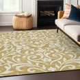 thumbnail image 1 of Addison Rugs Chantille Indoor/Outdoor Transitional Floral Gold Washable Rectangle Rug, 8' x 10', 1 of 6