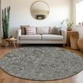 thumbnail image 1 of Addison Rugs Chantille Indoor/Outdoor Transitional Floral Gray Washable Round Rug, 8' x 8', 1 of 6
