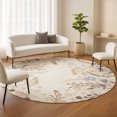 thumbnail image 1 of Addison Rugs Chantille Indoor/Outdoor Transitional Floral Ivory Machine Washable Round Rug, 8' x 8', 1 of 8
