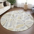 thumbnail image 1 of Addison Rugs Chantille Indoor/Outdoor Transitional Floral Ivory Machine Washable Round Rug, 8' x 8', 1 of 7