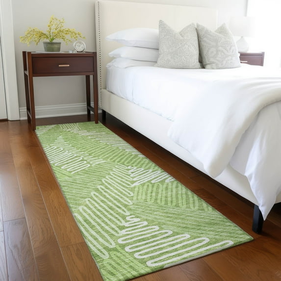 Addison Rugs Chantille Indoor/Outdoor Transitional Floral Lime Washable Runner Rug, 2'3" x 7'6"