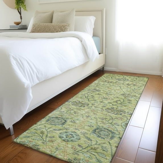 Addison Rugs Chantille Indoor/Outdoor Transitional Floral Mint Washable Runner Rug, 2'3" x 7'6"