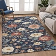 thumbnail image 1 of Addison Rugs Chantille Indoor/Outdoor Transitional Floral Navy Machine Washable Rectangle Rug, 10' x 14', 1 of 8