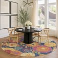 thumbnail image 1 of Addison Rugs Chantille Indoor/Outdoor Transitional Floral Navy Machine Washable Round Rug, 8' x 8', 1 of 8