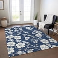 thumbnail image 1 of Addison Rugs Chantille Indoor/Outdoor Transitional Floral Navy Washable Rectangle Rug, 2'6" x 3'10", 1 of 6