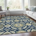 thumbnail image 1 of Addison Rugs Chantille Indoor/Outdoor Transitional Floral Navy Washable Rectangle Rug, 5' x 7'6", 1 of 6