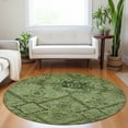 thumbnail image 1 of Addison Rugs Chantille Indoor/Outdoor Transitional Floral Olive Washable Round Rug, 8' x 8', 1 of 6