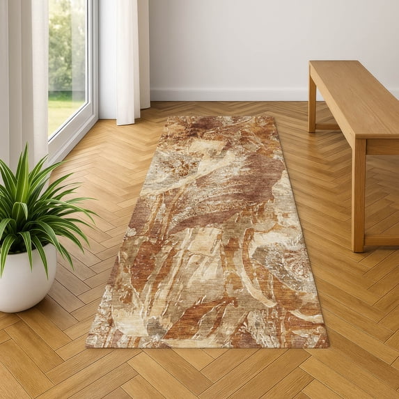 Addison Rugs Chantille Indoor/Outdoor Transitional Floral Paprika Machine Washable Runner Rug, 2'3" x 7'6"