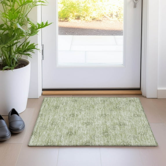 Addison Rugs Chantille Indoor/Outdoor Transitional Floral Sage Washable Rectangle Rug, 1'8" x 2'6"