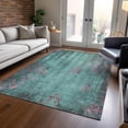thumbnail image 1 of Addison Rugs Chantille Indoor/Outdoor Transitional Floral Seafoam Machine Washable Rectangle Rug, 8' x 10', 1 of 7